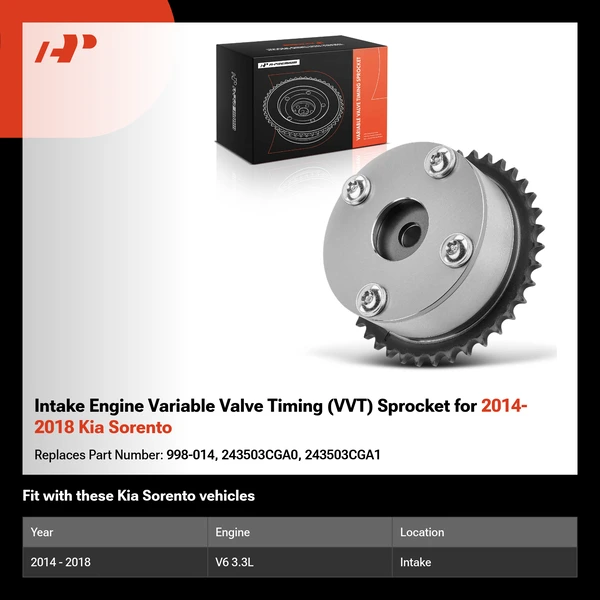 Intake Engine Variable Valve Timing (VVT) Sprocket for 2014-2018 Kia Sorento