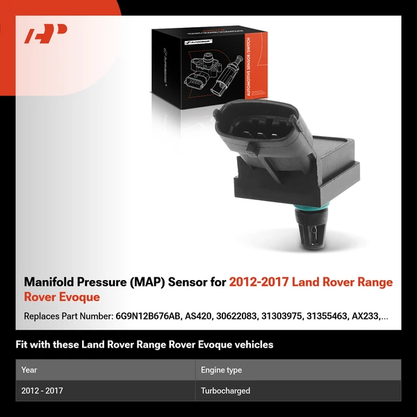 Manifold Pressure (MAP) Sensor for 2012-2017 Land Rover Range Rover Evoque