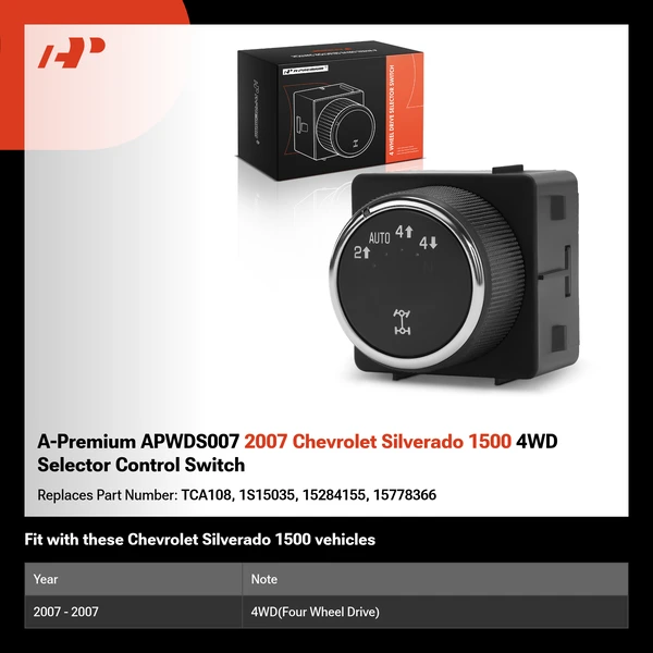 A-Premium APWDS007 2007 Chevrolet Silverado 1500 4WD Selector Control Switch
