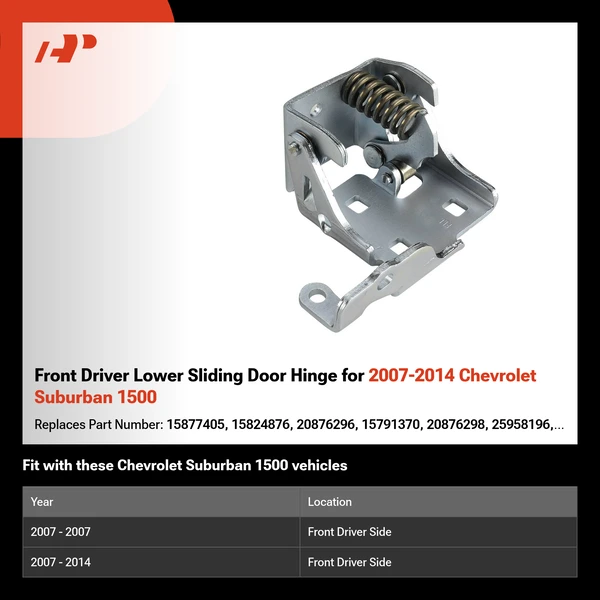 Front Driver Lower Sliding Door Hinge for 2007-2014 Chevrolet Suburban 1500