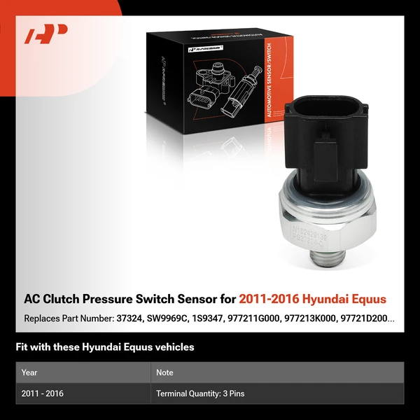 AC Clutch Pressure Switch Sensor for 2011-2016 Hyundai Equus