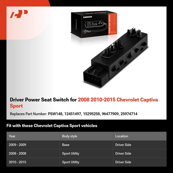 Driver Power Seat Switch for 2008 2010-2015 Chevrolet Captiva Sport