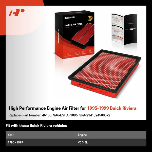 High Performance Engine Air Filter for 1995-1999 Buick Riviera