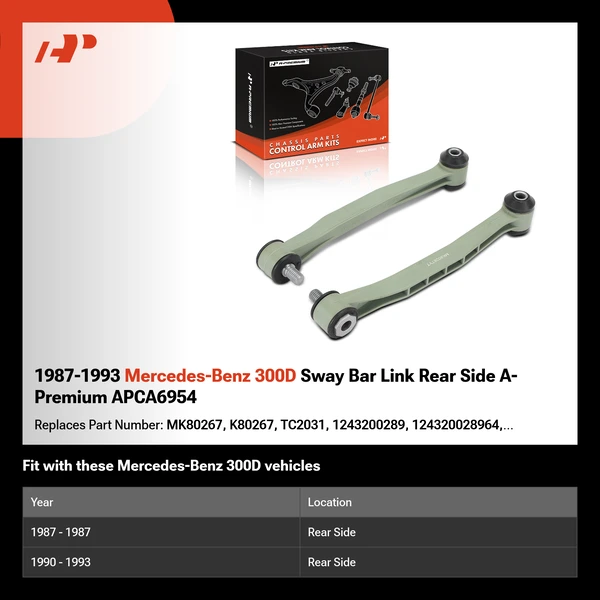 1987-1993 Mercedes-Benz 300D Sway Bar Link Rear Side A-Premium APCA6954