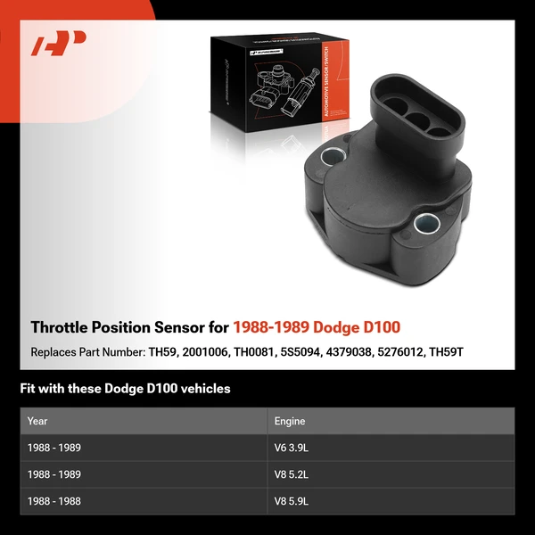 Throttle Position Sensor for 1988-1989 Dodge D100