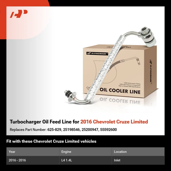 Turbocharger Oil Feed Line for 2016 Chevrolet Cruze Limited