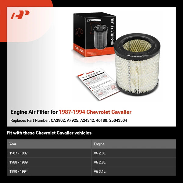 Engine Air Filter for 1987-1994 Chevrolet Cavalier