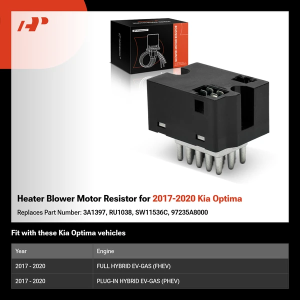 Heater Blower Motor Resistor for 2017-2020 Kia Optima