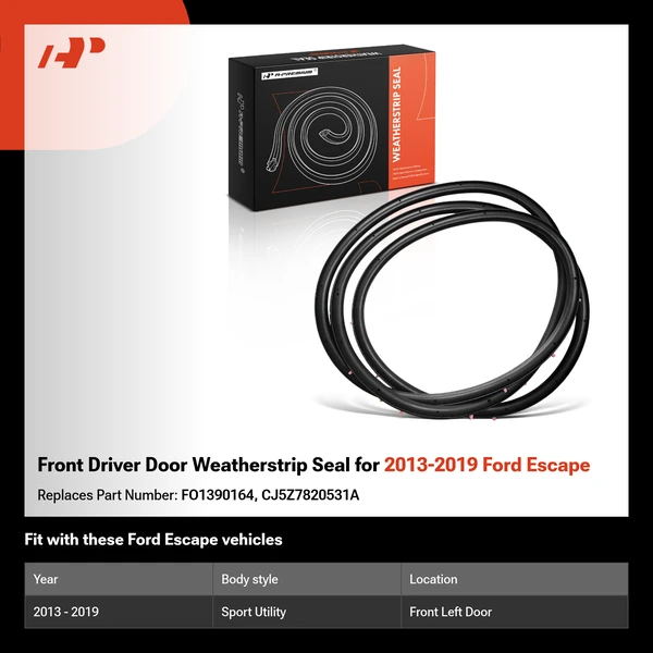 Front Driver Door Weatherstrip Seal for 2013-2019 Ford Escape