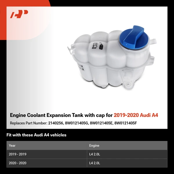 Engine Coolant Expansion Tank with cap for 2019-2020 Audi A4