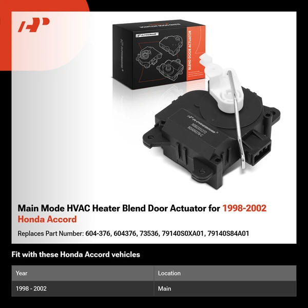 Main Mode HVAC Heater Blend Door Actuator for 1998-2002 Honda Accord