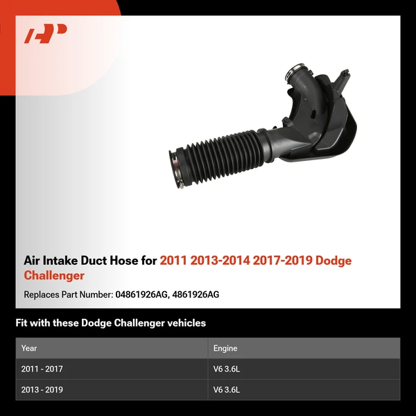 Air Intake Duct Hose for 2011 2013-2014 2017-2019 Dodge Challenger
