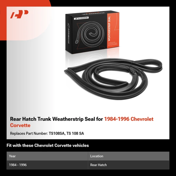 Rear Hatch Trunk Weatherstrip Seal for 1984-1996 Chevrolet Corvette