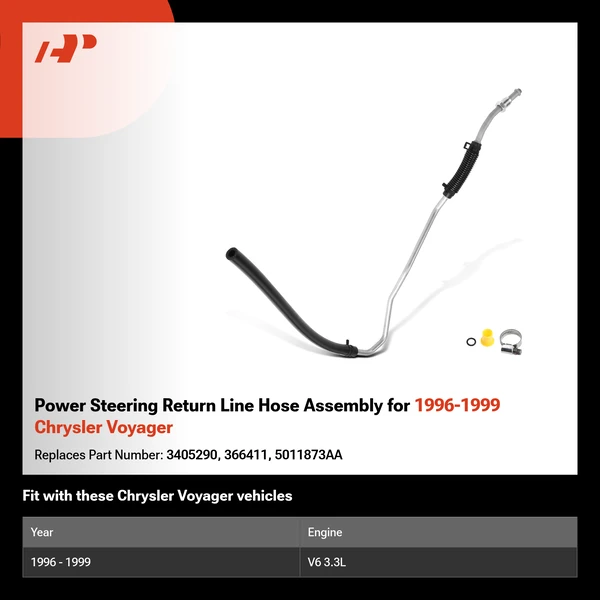Power Steering Return Line Hose Assembly for 1996-1999 Chrysler Voyager