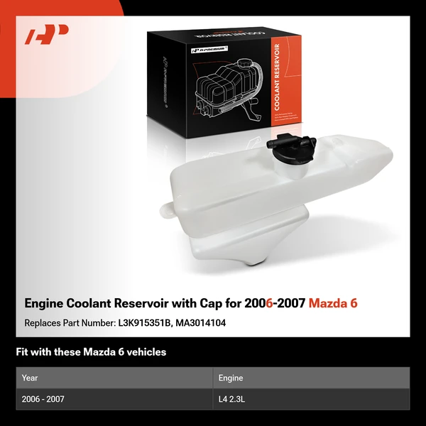 Engine Coolant Reservoir with Cap for 2006-2007 Mazda 6