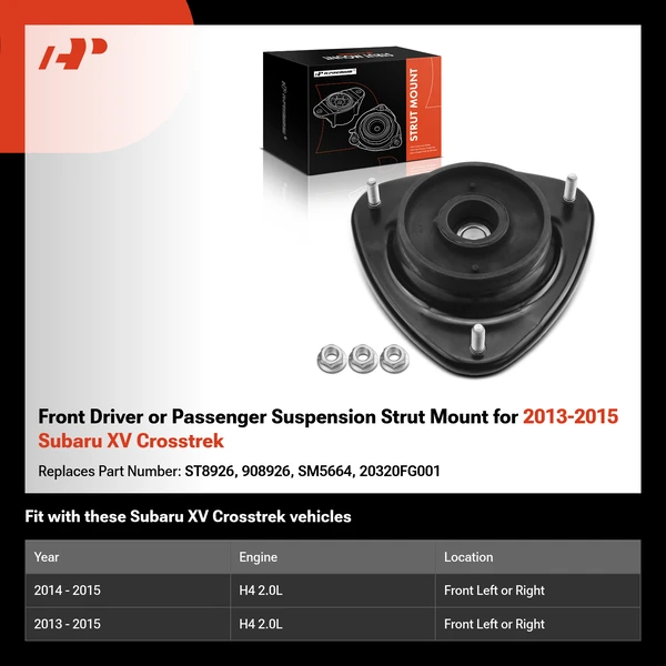Front Driver or Passenger Suspension Strut Mount for 2013-2015 Subaru XV Crosstrek