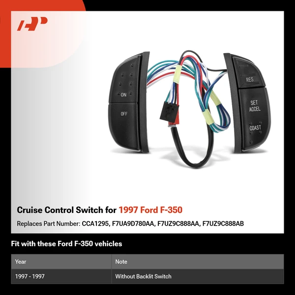 Cruise Control Switch for 1997 Ford F-350