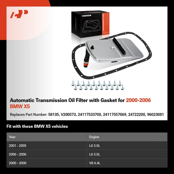 Automatic Transmission Oil Filter with Gasket for 2000-2006 BMW X5