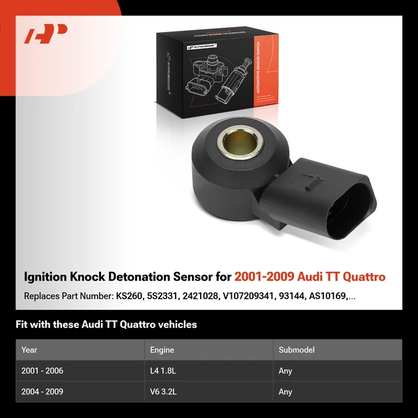 Ignition Knock Detonation Sensor for 2001-2009 Audi TT Quattro