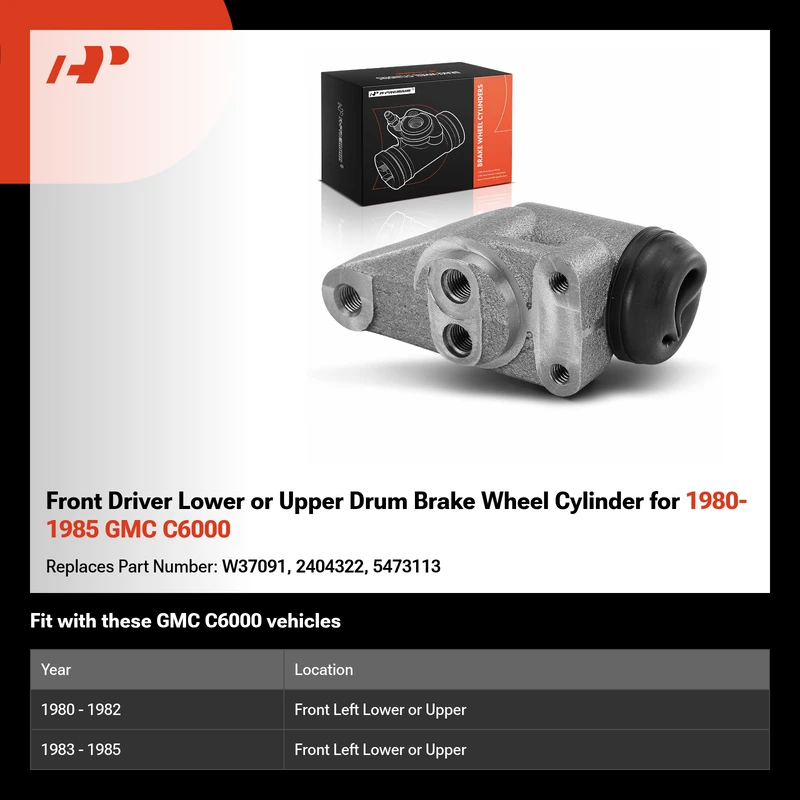 Front Driver Lower or Upper Drum Brake Wheel Cylinder for 1980-1985 GMC C6000