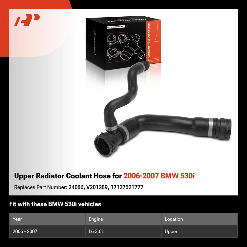 Upper Radiator Coolant Hose for 2006-2007 BMW 530i