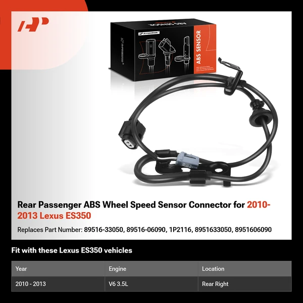 Rear Passenger ABS Wheel Speed Sensor Connector for 2010-2013 Lexus ES350