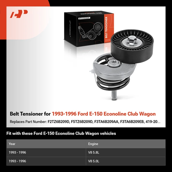 Belt Tensioner for 1993-1996 Ford E-150 Econoline Club Wagon