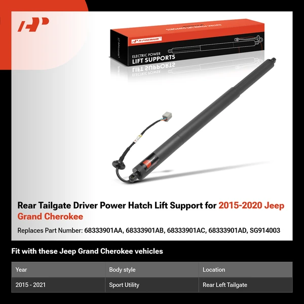 Rear Tailgate Driver Power Hatch Lift Support for 2015-2020 Jeep Grand Cherokee