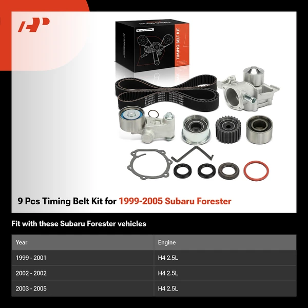 9 Pcs Timing Belt Kit for 1999-2005 Subaru Forester