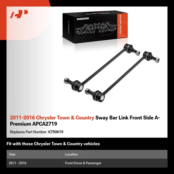 2011-2016 Chrysler Town & Country Sway Bar Link Front Side A-Premium APCA2719