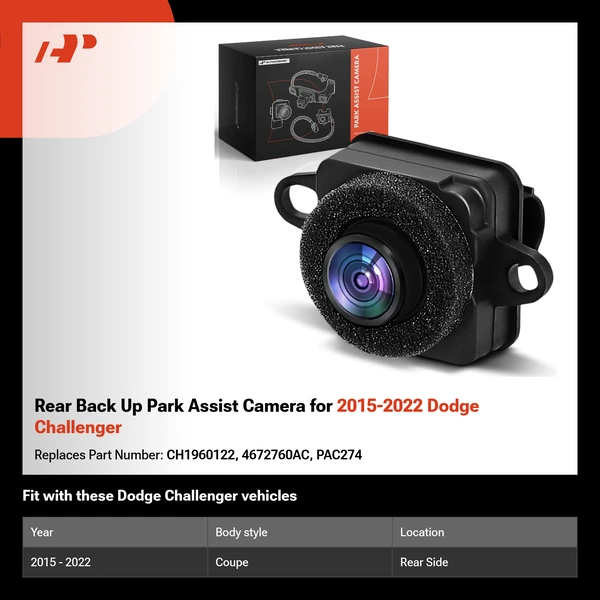Rear Back Up Park Assist Camera for 2015-2022 Dodge Challenger