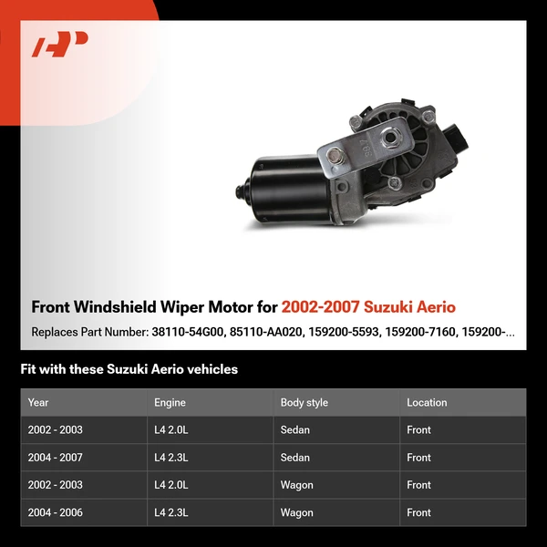 Front Windshield Wiper Motor for 2002-2007 Suzuki Aerio