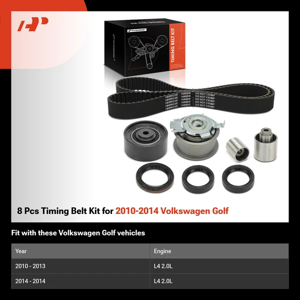 8 Pcs Timing Belt Kit for 2010-2014 Volkswagen Golf