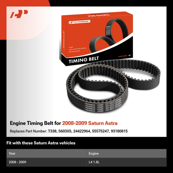 Engine Timing Belt for 2008-2009 Saturn Astra