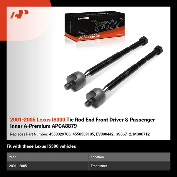 2001-2005 Lexus IS300 Tie Rod End Front Driver & Passenger Inner A-Premium APCA8879