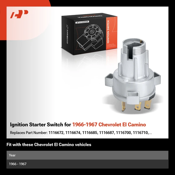 Ignition Starter Switch for 1966-1967 Chevrolet El Camino