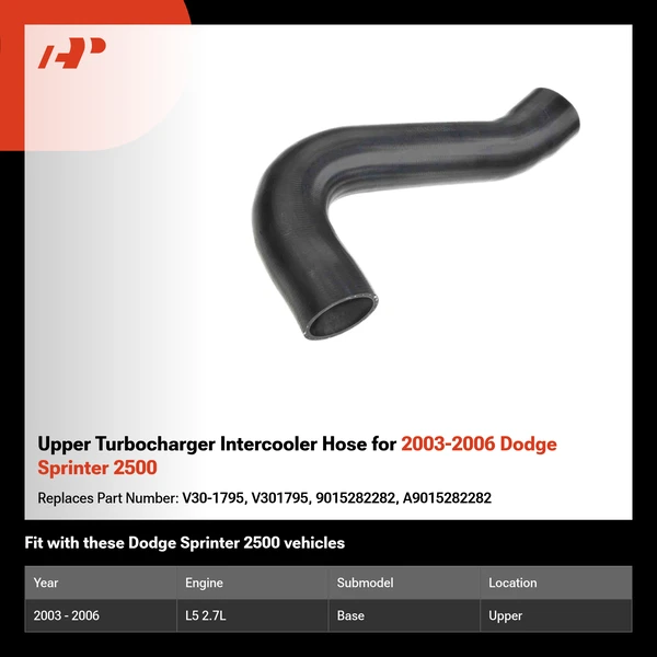 Upper Turbocharger Intercooler Hose for 2003-2006 Dodge Sprinter 2500