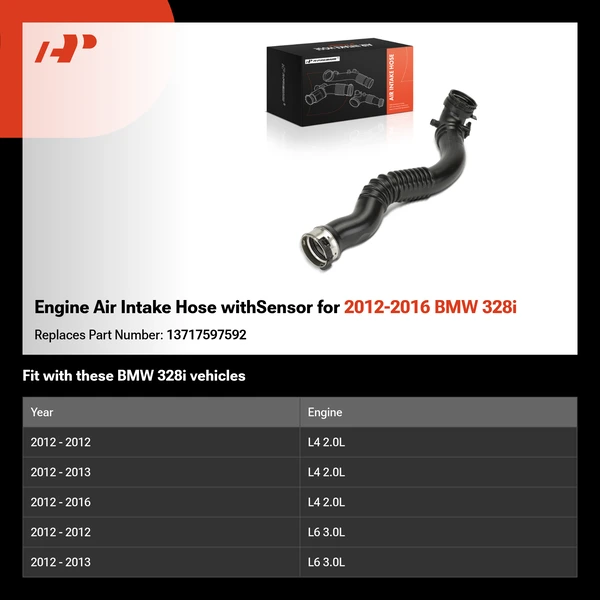 Engine Air Intake Hose withSensor for 2012-2016 BMW 328i