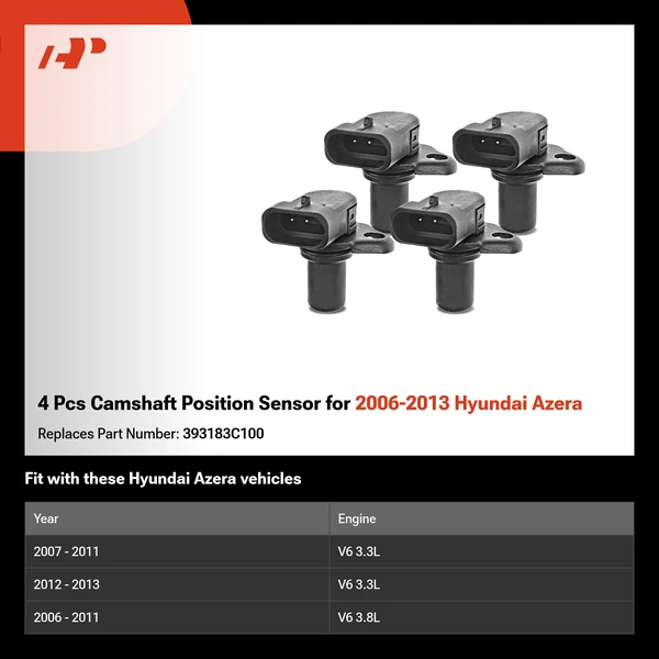 4 Pcs Camshaft Position Sensor for 2006-2013 Hyundai Azera