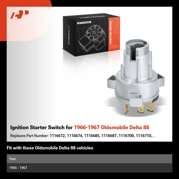 Ignition Starter Switch for 1966-1967 Oldsmobile Delta 88