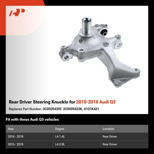 Rear Driver Steering Knuckle for 2015-2018 Audi Q3