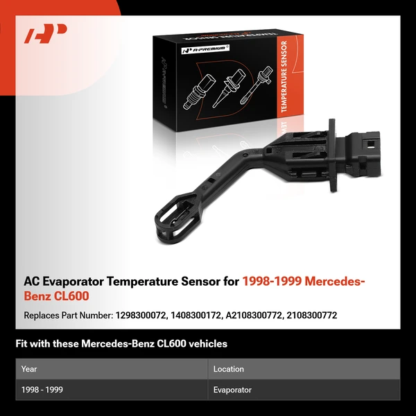 AC Evaporator Temperature Sensor for 1998-1999 Mercedes-Benz CL600