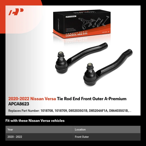 2020-2022 Nissan Versa Tie Rod End Front Outer A-Premium APCA8623