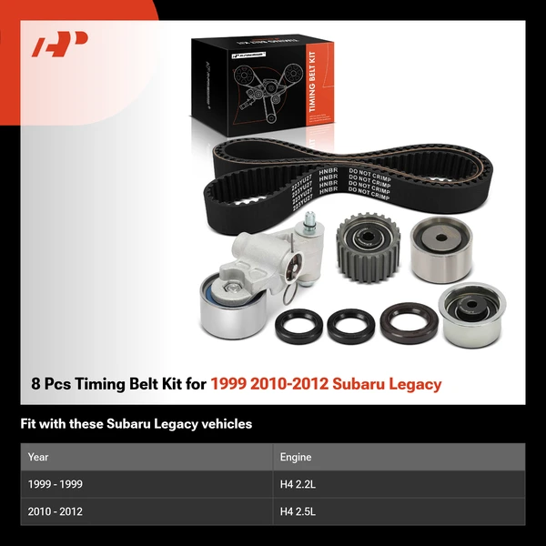 8 Pcs Timing Belt Kit for 1999 2010-2012 Subaru Legacy