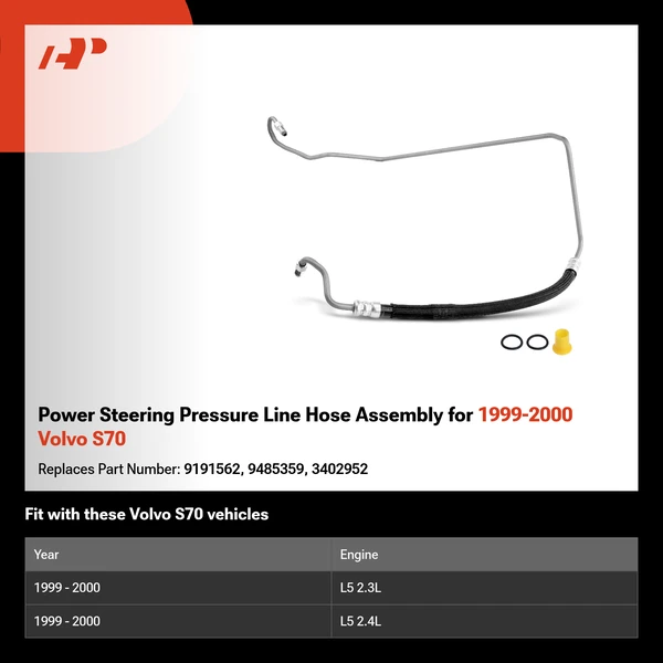 Power Steering Pressure Line Hose Assembly for 1999-2000 Volvo S70