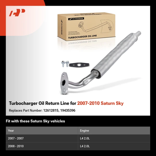 Turbocharger Oil Return Line for 2007-2010 Saturn Sky
