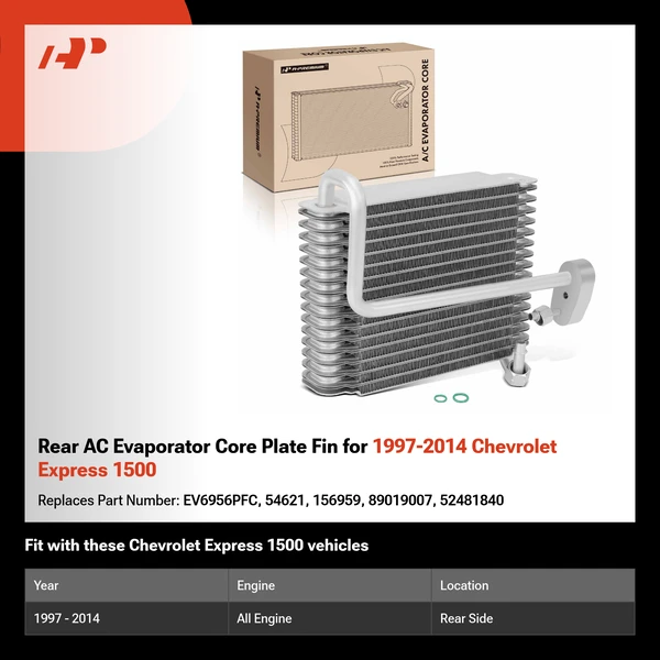Rear AC Evaporator Core Plate Fin for 1997-2014 Chevrolet Express 1500