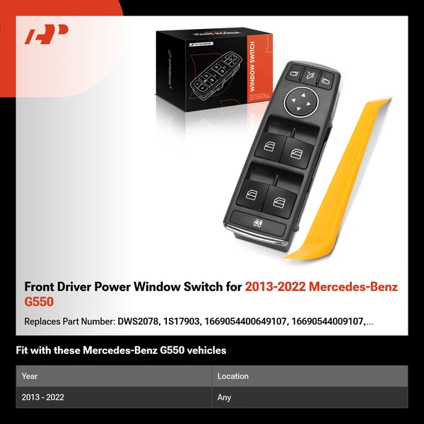Front Driver Power Window Switch for 2013-2022 Mercedes-Benz G550