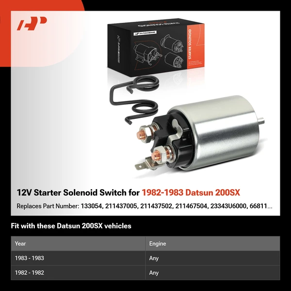 12V Starter Solenoid Switch for 1982-1983 Datsun 200SX