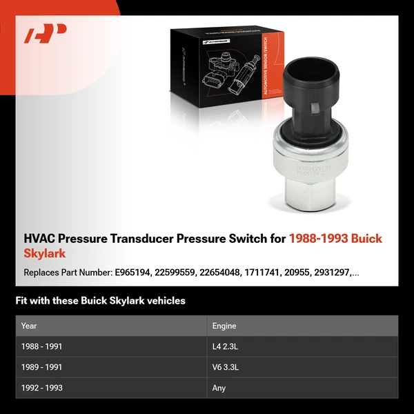 HVAC Pressure Transducer Pressure Switch for 1988-1993 Buick Skylark